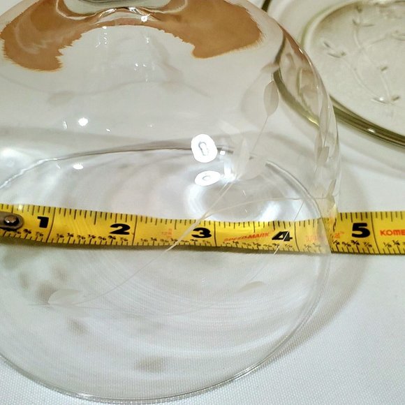 Princess House Heritage Etched Domed Butter Cheese Dish embossed design 1980s - Picture 8 of 9